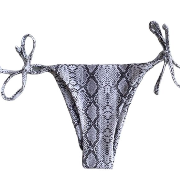 Snake skin, print string, bikini bottoms with tie sides, one size fits most - Picture 2 of 5